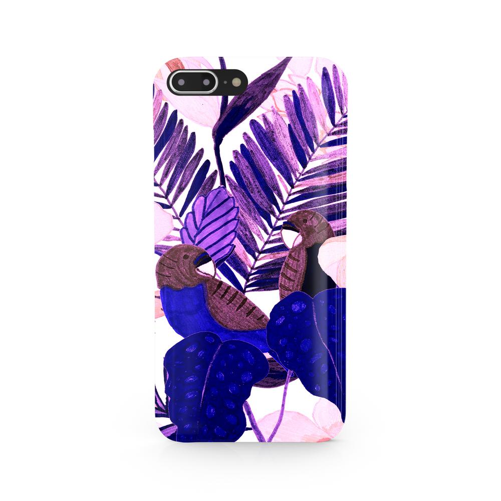 Purple and Pink Tropical Leaves iPhone 7 Plus Phone Case