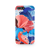 Blue and Red Floral Art iPhone 7 Plus Phone Case