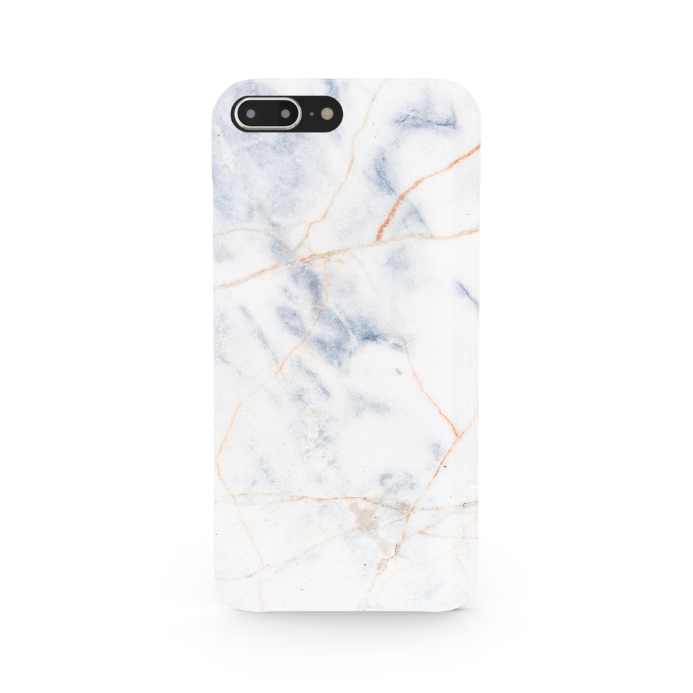 Thin White & Grey Marble iPhone 8 Plus Phone Case