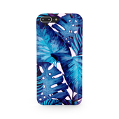 Blue Tropical Leaf iPhone 8 Plus Phone Case