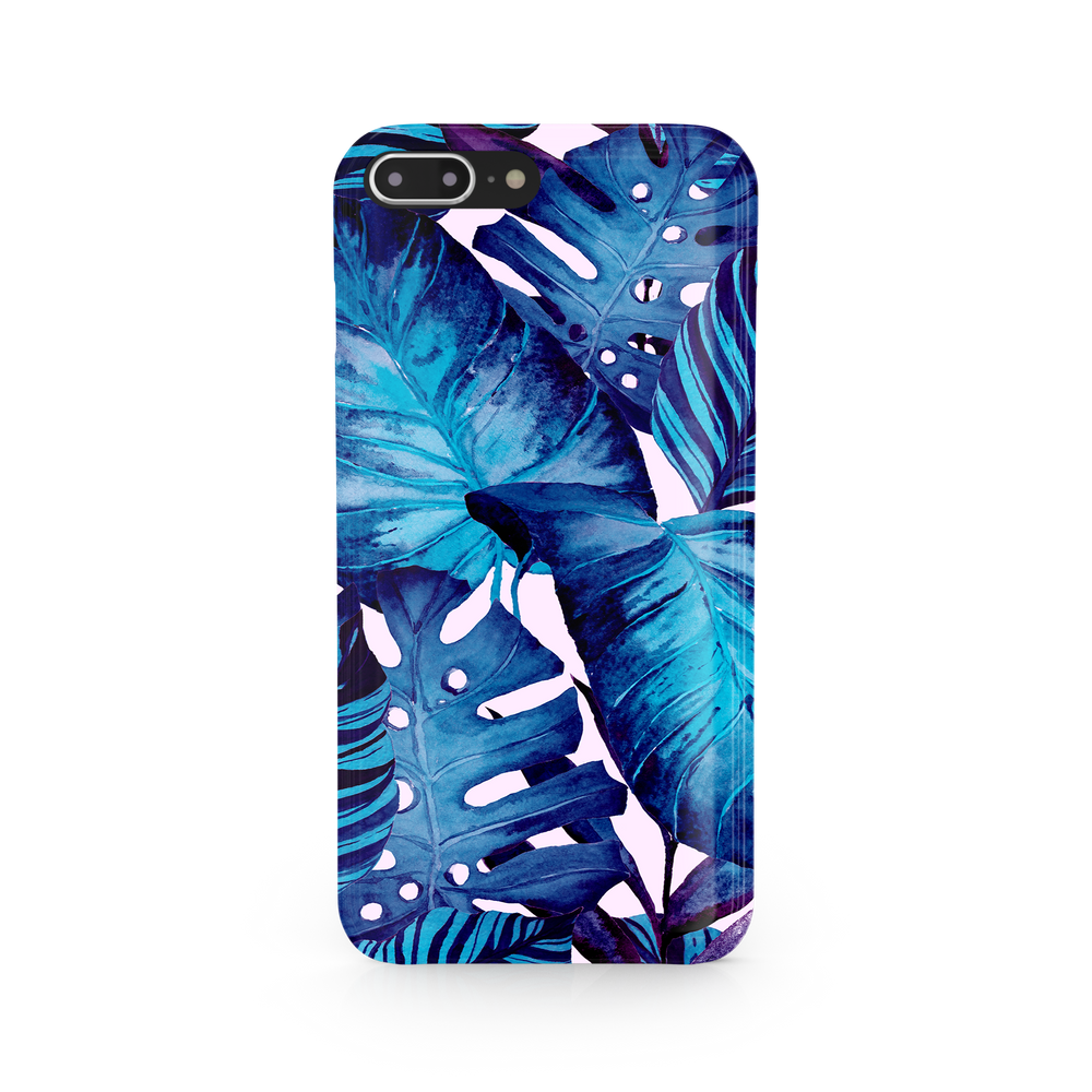 Blue Tropical Leaf iPhone 7 Plus Phone Case