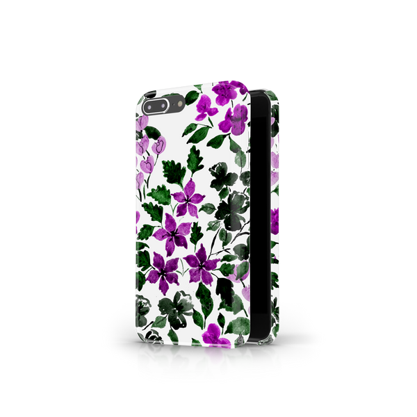 Purple Flower Art iPhone 8 Plus Phone Case