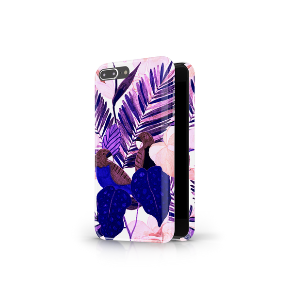 Purple and Pink Tropical Leaves iPhone 7 Plus Phone Case