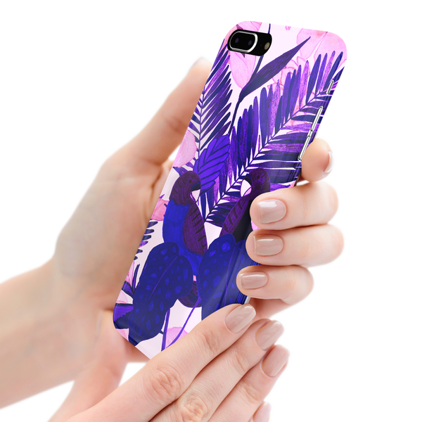 Purple Palm Leaf iPhone 7 Plus Phone Case