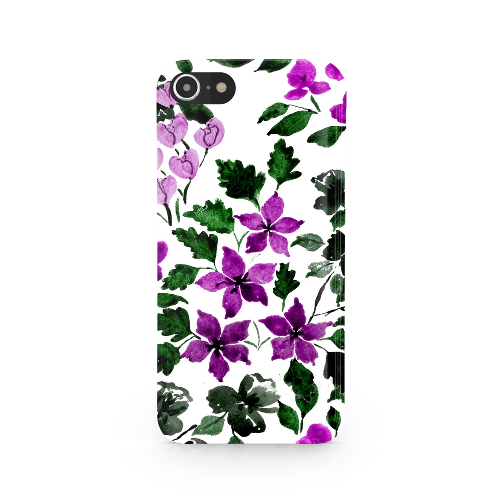 Purple Flower Art iPhone 8 Phone Case