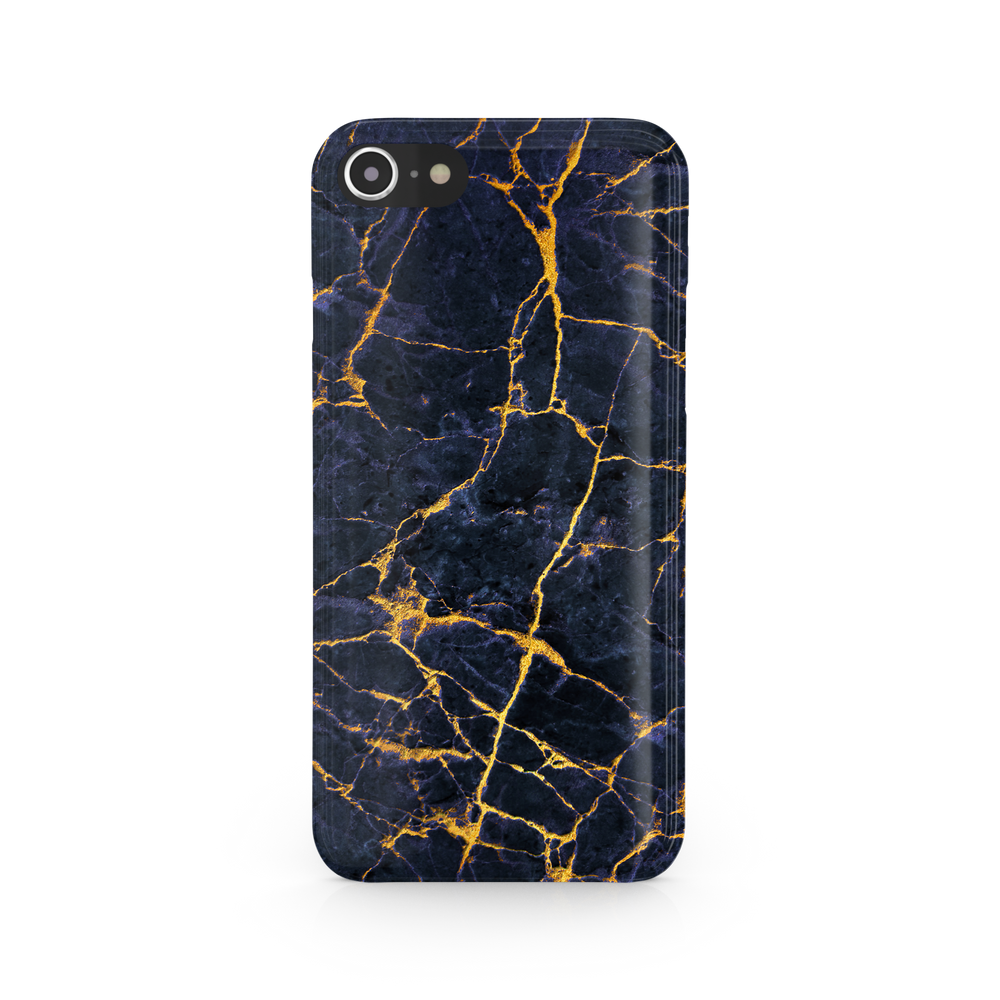 Granite Dark Blue & Gold Marble iPhone 8 Phone Case