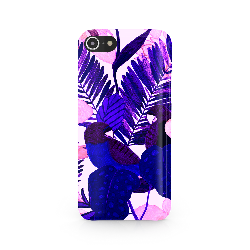 Purple Palm Leaf iPhone 8 Phone Case