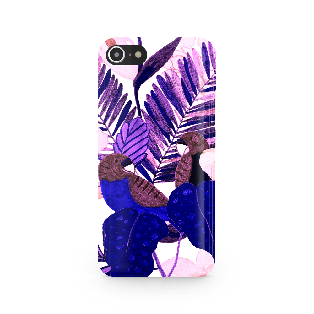 Purple and Pink Tropical Leaves iPhone 8 Phone Case