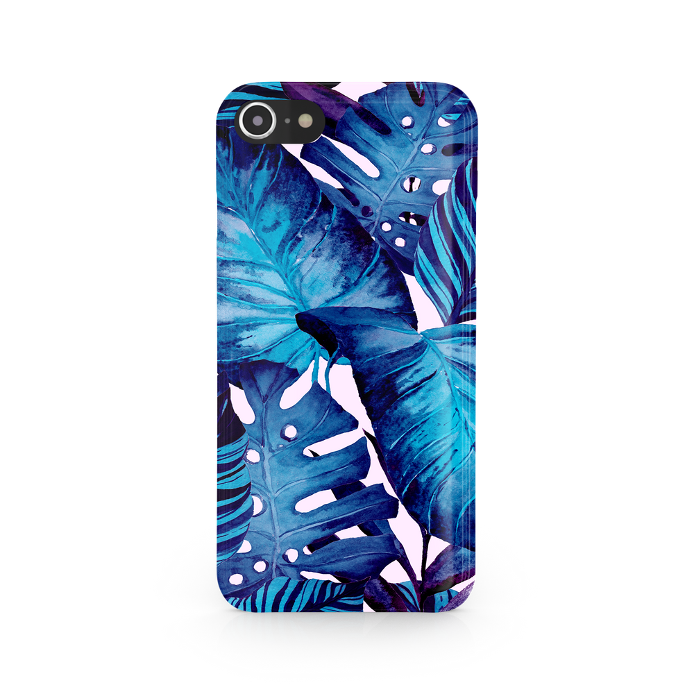 Blue Tropical Leaf iPhone 7 Phone Case