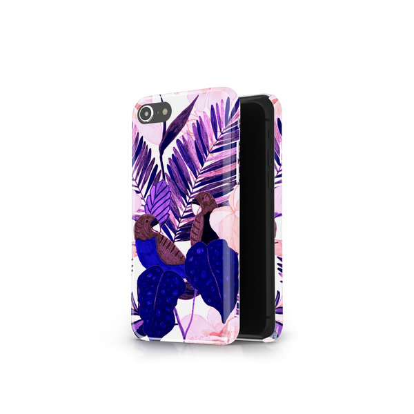 Purple and Pink Tropical Leaves iPhone 7 Phone Case