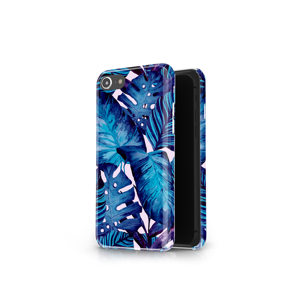 Blue Tropical Leaf iPhone 7 Phone Case
