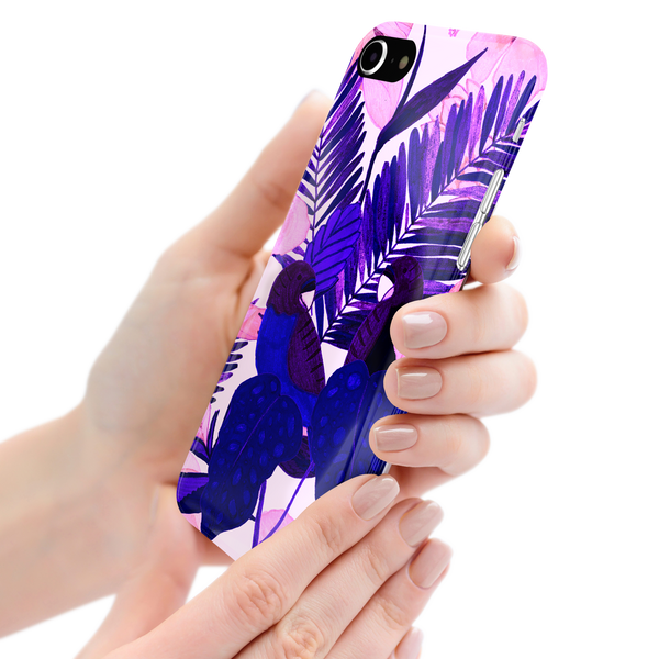 Purple Palm Leaf iPhone 8 Phone Case