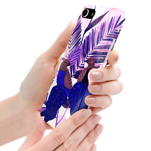 Purple and Pink Tropical Leaves iPhone 8 Phone Case