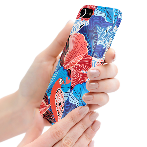 Blue and Red Floral Art iPhone 8 Phone Case