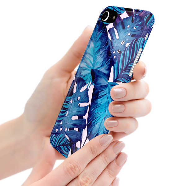 Blue Tropical Leaf iPhone 7 Phone Case