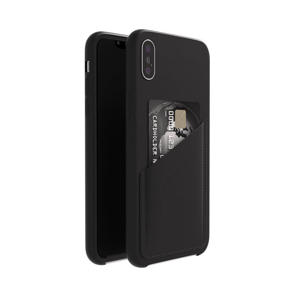 Ultra Slim Slot Card Leather Black Case for iPhone X