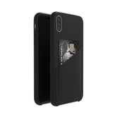 Ultra Slim Slot Card Leather Black Case for iPhone XS