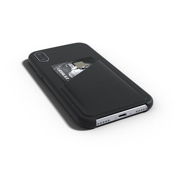 Ultra Slim Slot Card Leather Black Case for iPhone X