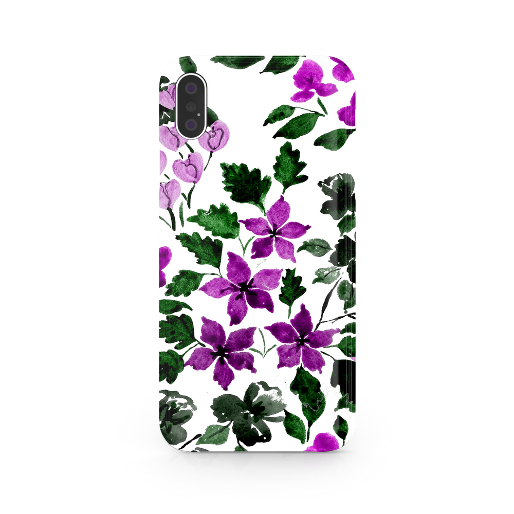 Purple Flower Art iPhone X Phone Case