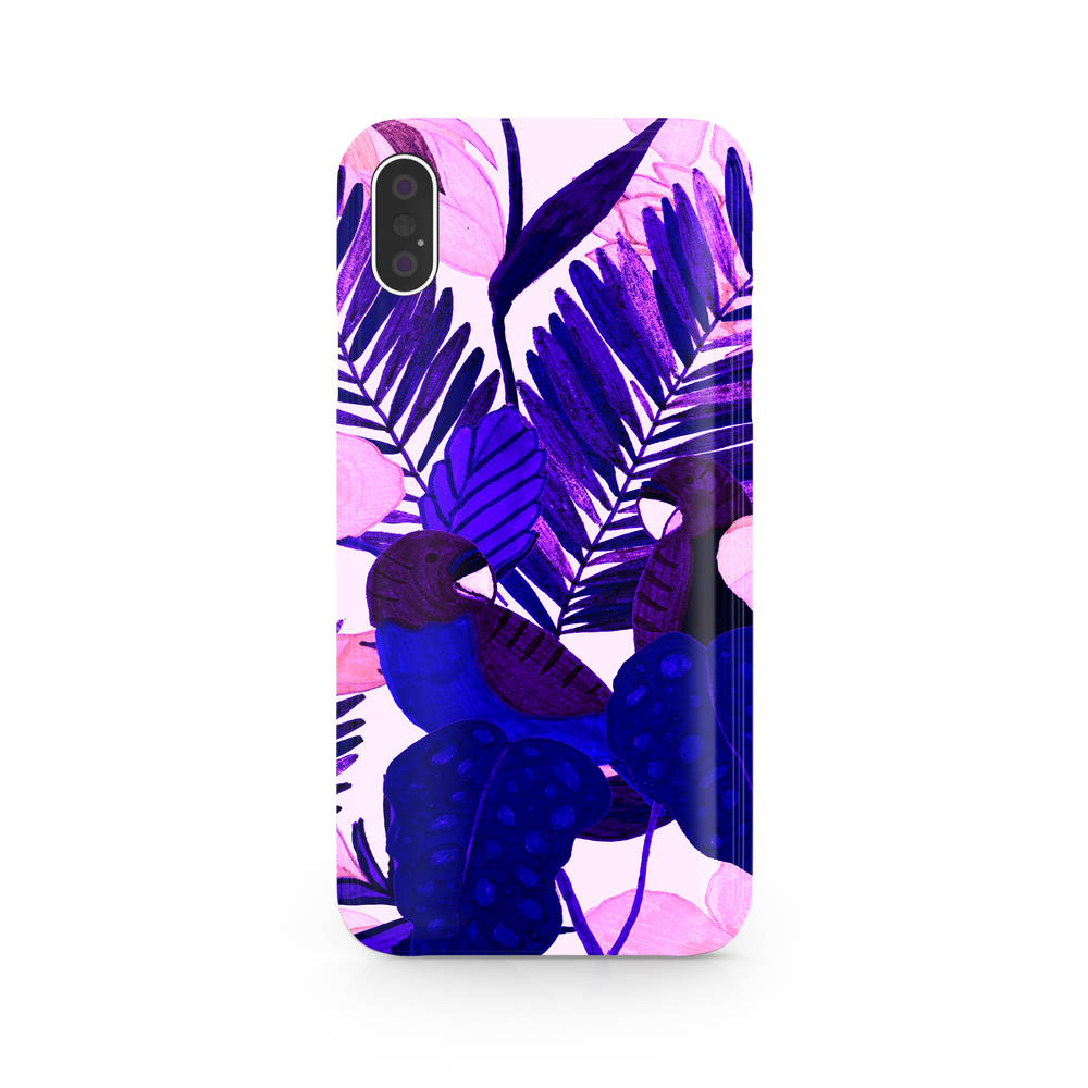Purple Palm Leaf iPhone X Phone Case