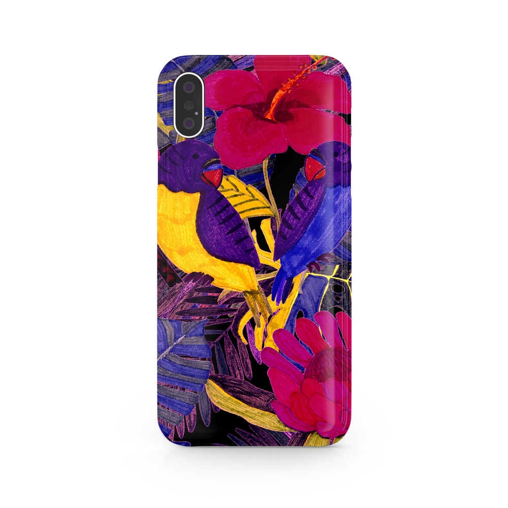 Painted Crimson Flower iPhone X Phone Case