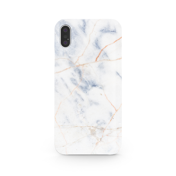 Thin White & Grey Marble iPhone XS Phone Case