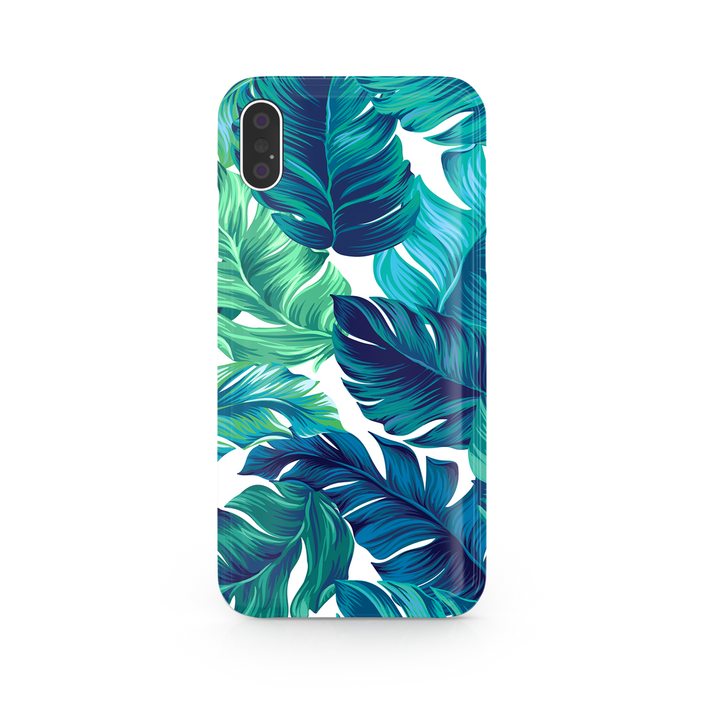 Green Tropical Leaves iPhone X Phone Case