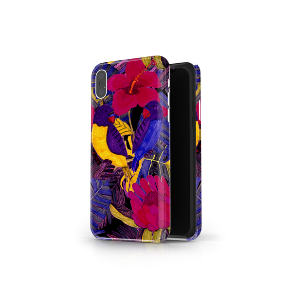 Painted Crimson Flower iPhone X Phone Case