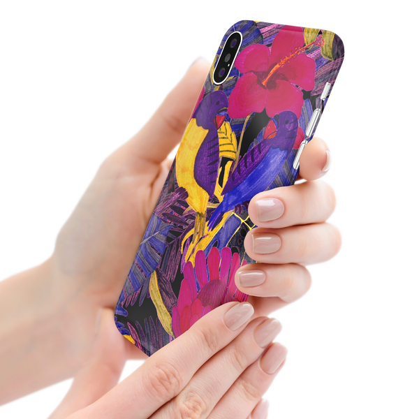 Painted Crimson Flower iPhone XS Max Phone Case