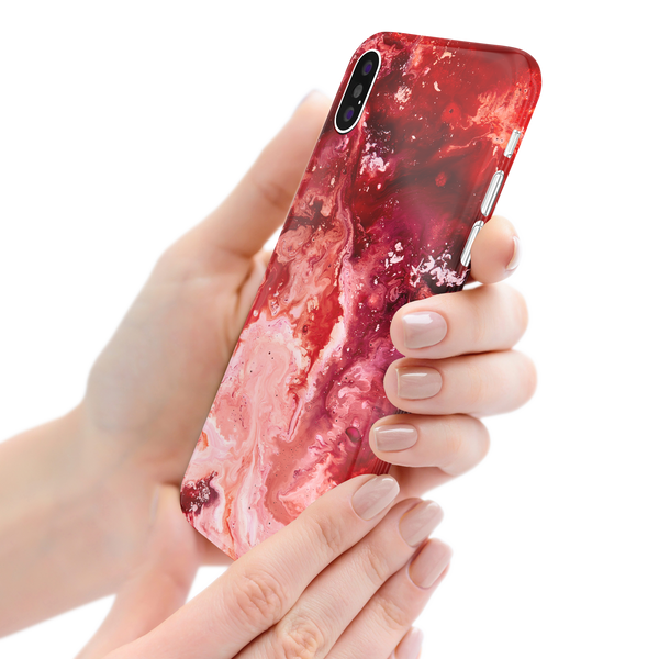 Marble Red iPhone XS Phone Case