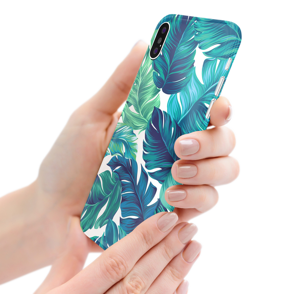 Green Tropical Leaves iPhone X Phone Case