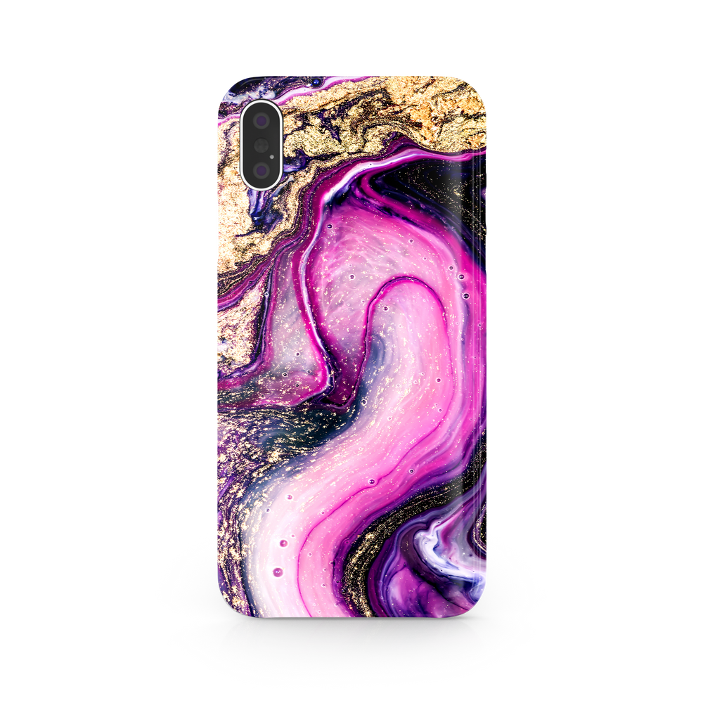 Purple & Gold Marble iPhone X Phone Case
