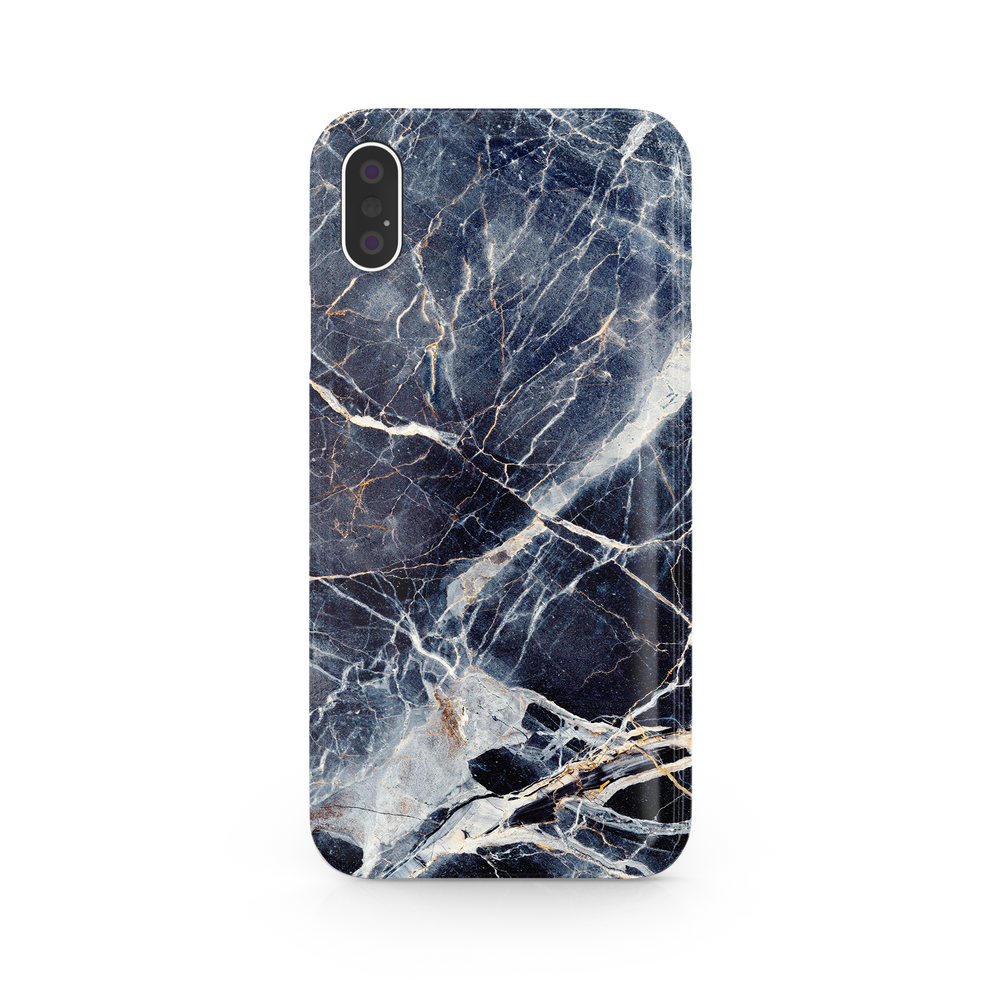 Blue & White Marble Luxury iPhone X Phone Case