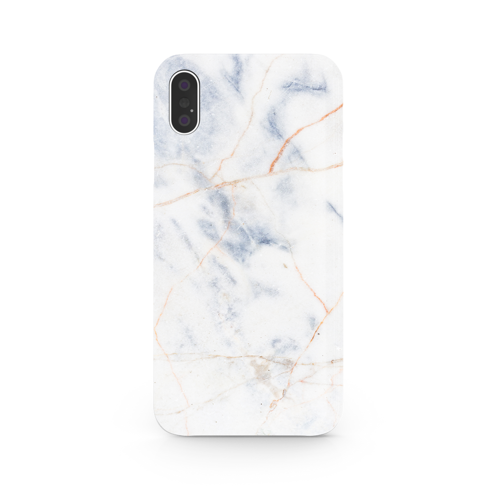 Thin White & Grey Marble iPhone X Phone Case