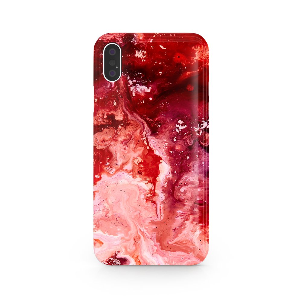 Marble Red iPhone X Phone Case