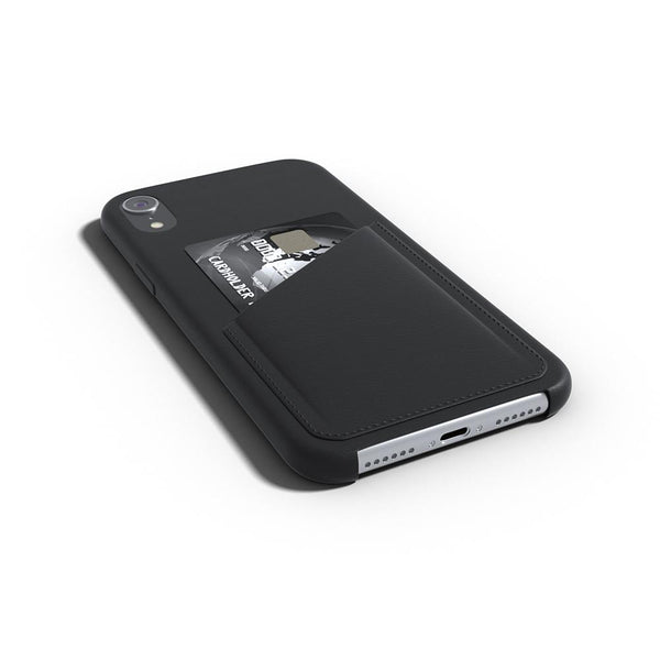 Ultra Slim Slot Card Leather Black Case for iPhone XR