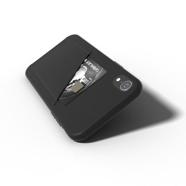 Ultra Slim Slot Card Leather Black Case for iPhone XR