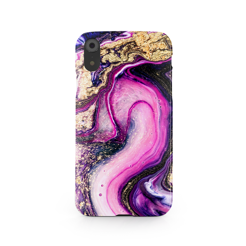 Purple & Gold Marble iPhone XR Phone Case