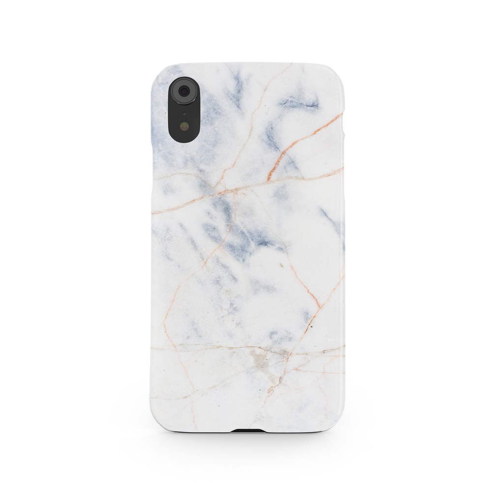 Thin White & Grey Marble iPhone XR Phone Case