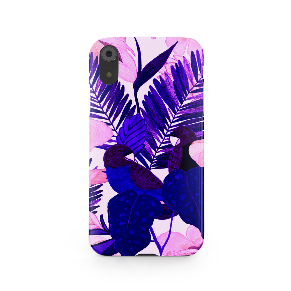 Purple Palm Leaf iPhone XR Phone Case