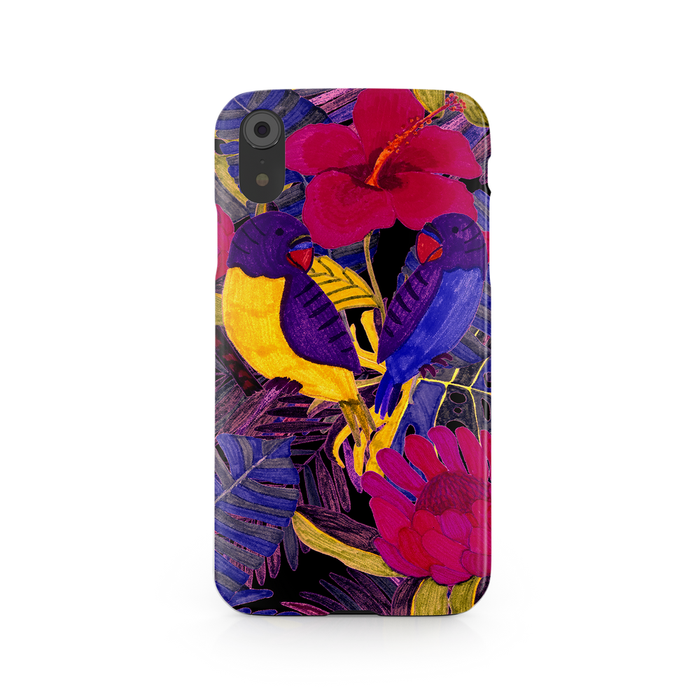 Painted Crimson Flower iPhone XR Phone Case