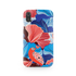 Blue and Red Floral Art iPhone XR Phone Case