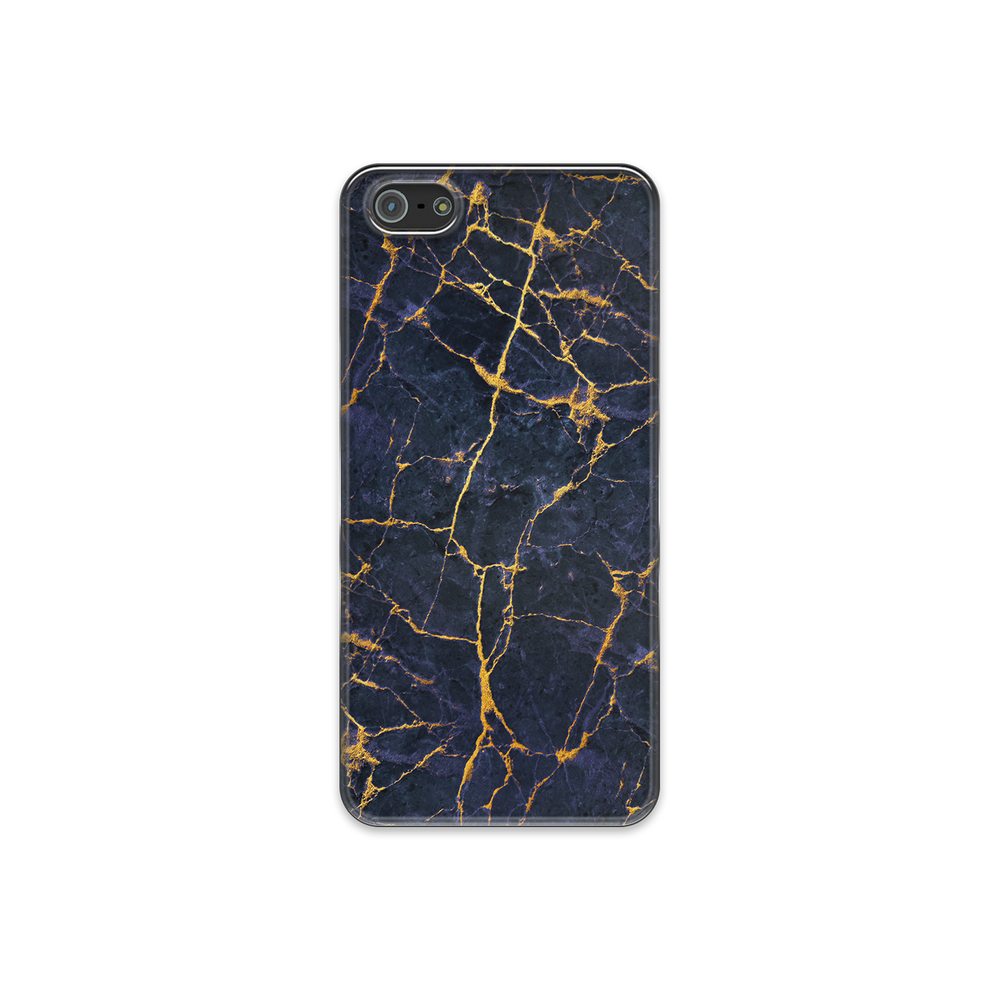 Granite Dark Blue & Gold Marble iPhone 5 Phone Case