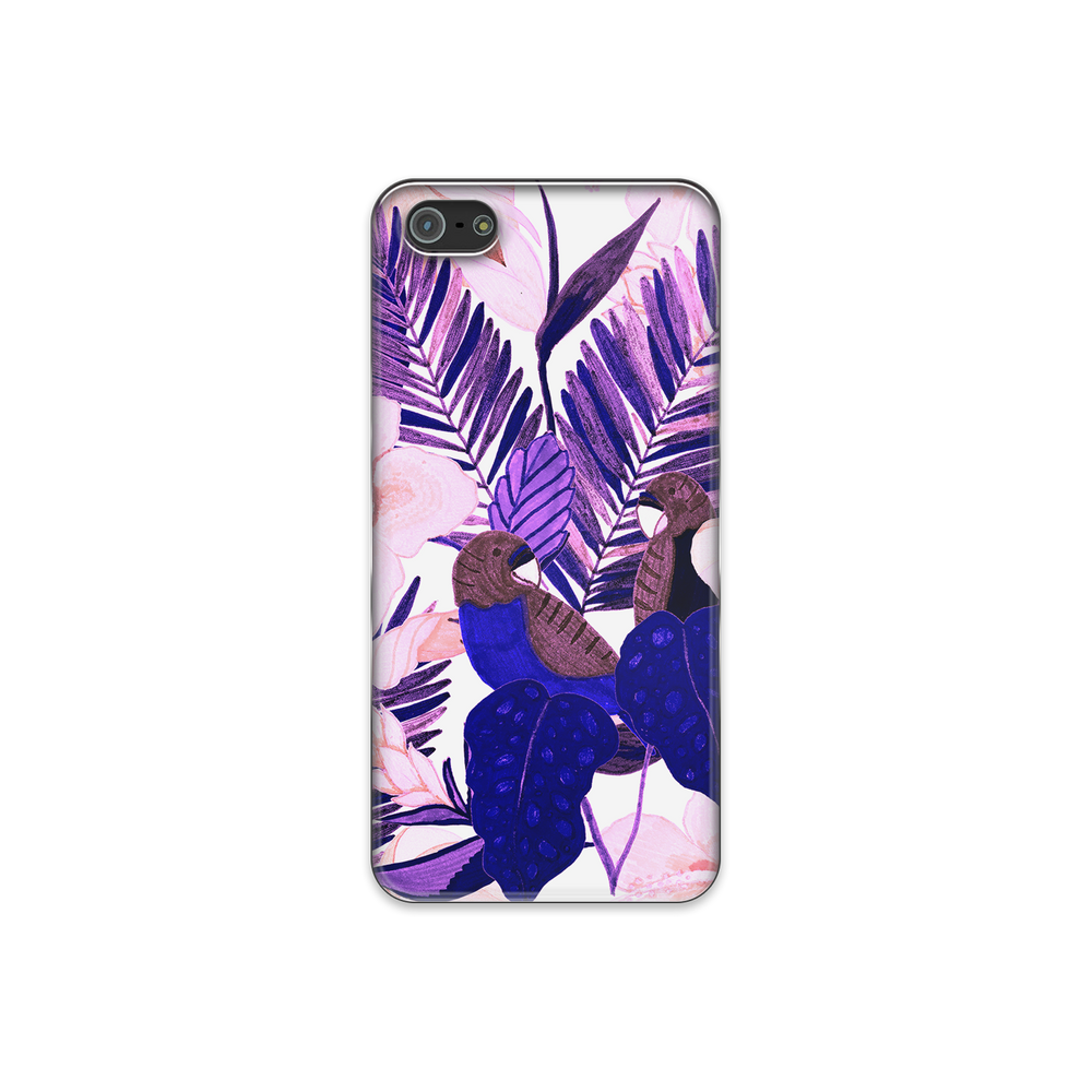 Purple and Pink Tropical Leaves iPhone 5 Phone Case