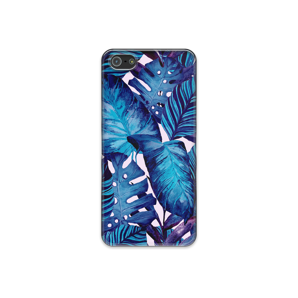 Blue Tropical Leaf iPhone 5 Phone Case