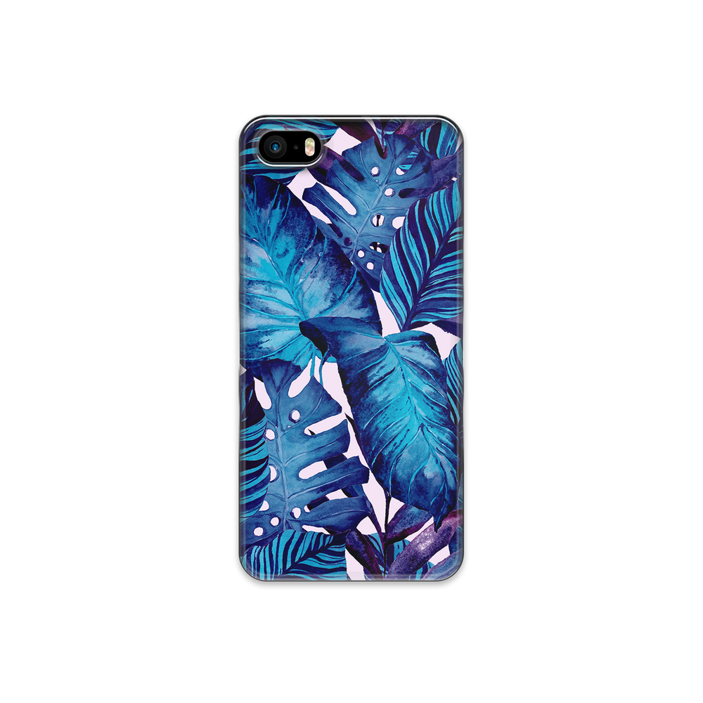 Blue Tropical Leaf iPhone 5s Phone Case