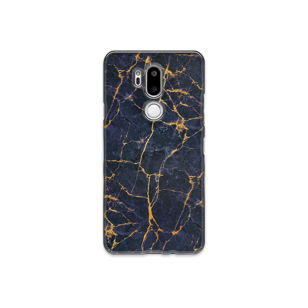 Granite Dark Blue & Gold Marble LG G7 Phone Case