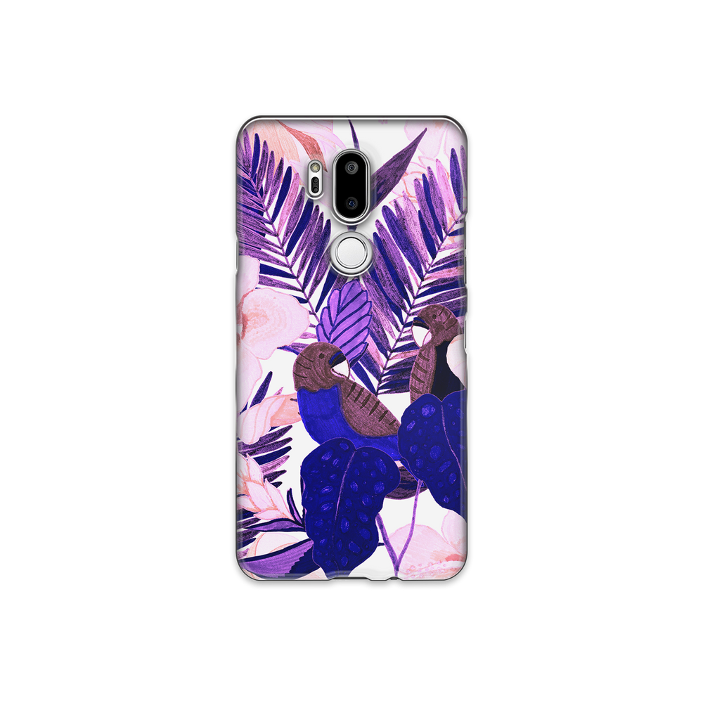 Purple and Pink Tropical Leaves LG G7 Phone Case