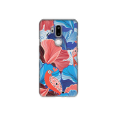 Blue and Red Floral Art LG G7 Phone Case
