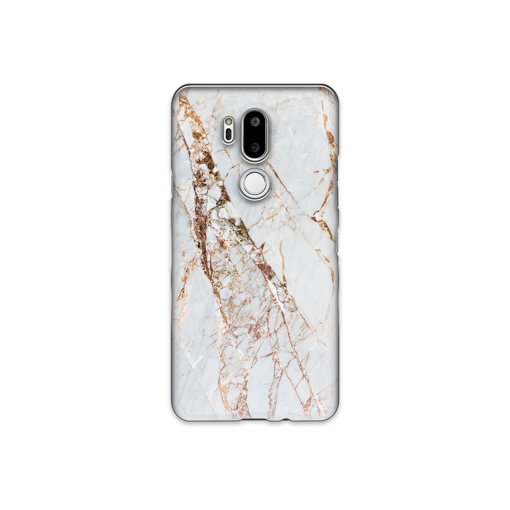 White & Gold Marble LG G7 Phone Case